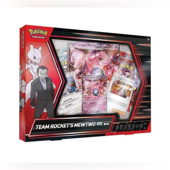Pokemon Team Rocket's Mewtwo EX Box - Red and Black - Picture 1 of 5